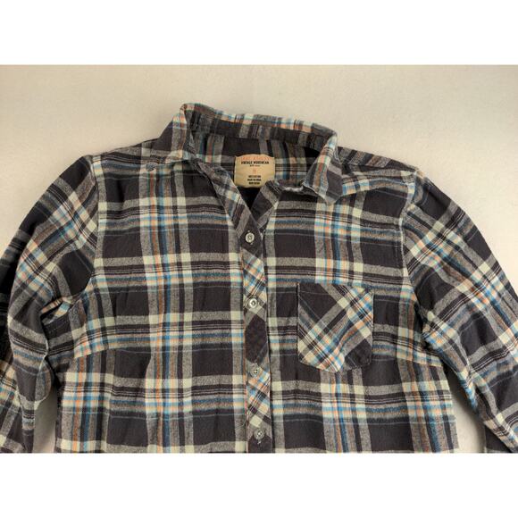 Womens Jane Ashley Vintage Workwear Plaid Long Sleeve Shirt Size M Black White - Picture 5 of 9